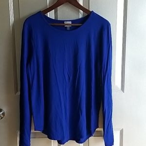 Cupio royal blue curved hem top